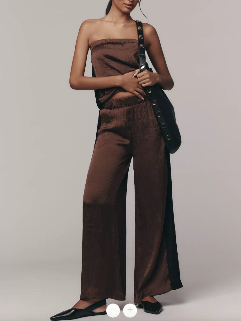 Brown And Black Satin Lace Pants